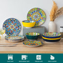 Ljojo 12/16/18/24-Piece Stoneware Dinnerware Set in Bohemian Style