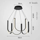 Ljojo Modern U Shape Ceiling Led Chandeliers for Living Room Luxury Home Decor Fixture