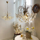French Pastoral Antique Petal Luxury Glass Chandelier for Home - Retro Living Room Light by Ljojo