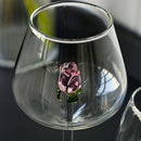 Ljojo 3D Pink Glass Rose Wine Glasses Cup Set - Lovely Household Gift