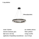 Ljojo Modern Glass Circle Led Chandeliers Dimmable Pendant Lights for Living Room