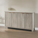 Ljojo™ Fluted Sideboard Buffet: 56" Modern Credenza with Storage, Doors & Shelves