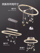 Light Luxury Crystal Butterfly Pendant Living Room Lamp Designer Tea Room Dining Bedroom - Ljojo