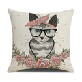 Funny Cats Print Pillow Case for Home Decor by Ljojo: 45x45cm Linen Cover