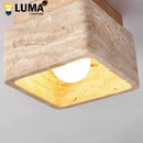 Ljojo Yellow Travertine Ceiling Light | Wabi-sabi Style Fixture for Bedroom and Living Room