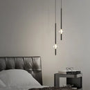Ljojo Crystal Pendant Light Fixture Modern Vertical Hanging Lamp for Bedroom Dining Room