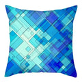 Geometric Blue Patterned Digital Print Pillow Covers by Ljojo: Sofa, Bedroom, Car Decor