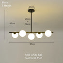 Modern Glass Balls Led Chandelier for Dining Room | Nordic Indoor Lighting Pendant Lights