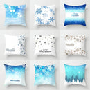 Blue Winter Snowflake Pillowcase for Stylish Christmas Decor by Ljojo