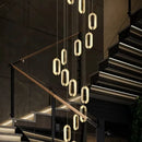 Ljojo Modern Aluminum Ring Pendant Light with Led Circle for Indoor Home Office Staircase