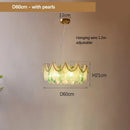SANDYHA Stained Glass Chandelier LED Pendant Light Stylish Elegant Lighting for Living Room Bedroom by Ljojo