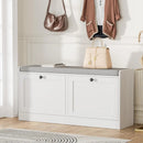 Ljojo™ Shoe Storage Bench with Padded Seat & Two Flip Drawers