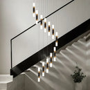 Ljojo Luxury Crystal LED Stair Chandelier - Minimalist Indoor Hanging Lamps