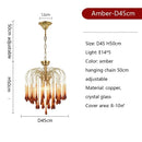 Ljojo French Luxury Crystal Chandelier Retro Glass Ceiling Pendant Lighting Bedroom Fixture