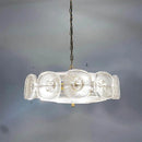 French Vintage Glass Chandelier Minimalist Dining Room Pendant Light by Ljojo