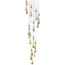 Ljojo Staircase Crystal Chandelier Water Drop Hanging Light Ceiling Suspension Pendant Lamp