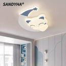 Modern Moon Cat Wall Light LED Fixture Bedroom Study Children's room Home Decor by Ljojo