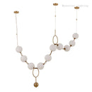 Ljojo Luxury Pendant Light: Necklace Shape Chandelier with White Glass Ball