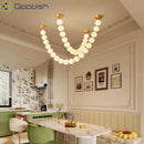 Nordic LED Crystal Pendant Light Magic Bean Chain Chandelier for Home Decoration by Ljojo