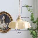 Ljojo Milky Yellow Glass LED Pendant Lights - Copper Nordic Hanging Lamp