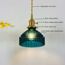 Ljojo Modern Amber Green Glass Pendant Lights for Kitchen Dining Room Decor