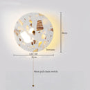 Ljojo LED Wall Lamp - Nordic Modern Design with Pull Chain Switch, Terrazzo Pattern for Living Room, Bathroom, Stair Lights