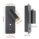 Ljojo LED Wall Lights With Switch and USB Interface - Modern White/Black Wall Lamps