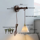 Ljojo LED Wall Mirror Lights with Switch - Modern Wooden Indoor Lamp