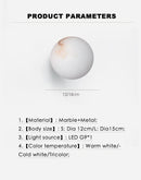 Ljojo Marble Wall Lamp: Elegant Nordic Designer LED Lighting for Home Decor