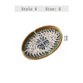 Ljojo Light Luxury Shell Inlaid Rattan Storage Basket Tray
