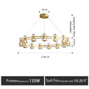 Nordic Glass Led Chandelier for Living Dining Room Kitchen - Ljojo Home Decor Lighting