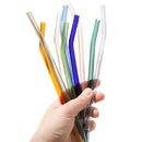 8Pcs Ljojo Glass Straw Set - Reusable & Eco-Friendly Drinking Straws with Brush