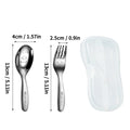 Ljojo Mini Cutlery Set in Stainless Steel Storage Box - Kids Spoon Fork Kit