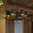 LED Chandelier Table Dining Living Room Kitchen Black Fabric Pendant Lamp Rustic Lighting Fixture by Ljojo