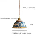 Vintage LED Ceiling Chandelier Ceramic Copper Pendant Light Fixture for Bedroom - Ljojo