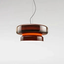 Ljojo LED Modern Annular Chandelier Glass Pendant Light for Living Room Bedroom Decor
