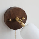 Ljojo LED Wall Light Fixture, Rotate Glass Wood Indoor Up Down Lamp