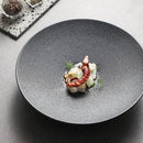 Ljojo Matte Black Western Food Plate Pasta Noodles Bowl Shallow Dish Set