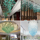 Ljojo Luxury Glass Stone LED Chandelier for Living Room, Modern Pendant Light