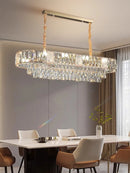 Nordic Luxury Clear Crystal Chandelier Hanging Lamps Dining Table - Ljojo