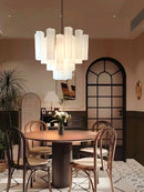 Frosted White Texture Glass Chandelier LED Lighting Fixture for Living Room Decor by Ljojo