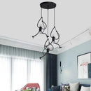 Ljojo Little Man Arts Chandelier LED Ceiling Lamp - Black E27 Pendant Light