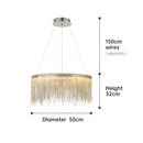 Ljojo LED Tassel Pendant Chandelier: Modern Luxury Chain Lamp for Hotel Lobby & Living Room