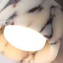 Cylinder Natural Stone LED Ceiling Lamp Small Sconce - Modern Black Metal - Ljojo