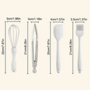 Ljojo Mini Silicone Kitchen Utensils Set - Non-Stick Spatula, Clip, Whisk, Brush