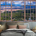 Ljojo 3D Window Scenery Tapestry Room Decoration Wall Hanging Art Background