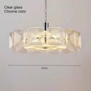 French Vintage Glass Chandelier Minimalist Dining Room Pendant Light by Ljojo