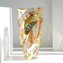 Ljojo™ Crystal Glass Vase Gold Enamel European Decoration Housewarming Gift