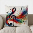 Colorful Music Notes & Treble Clef Pillow Cover by Ljojo - Sofa, Bed, Car