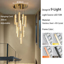 LED Crystal Chandelier: Modern Villa Hanging Light for Hotel Lobby & Staircase - Ljojo